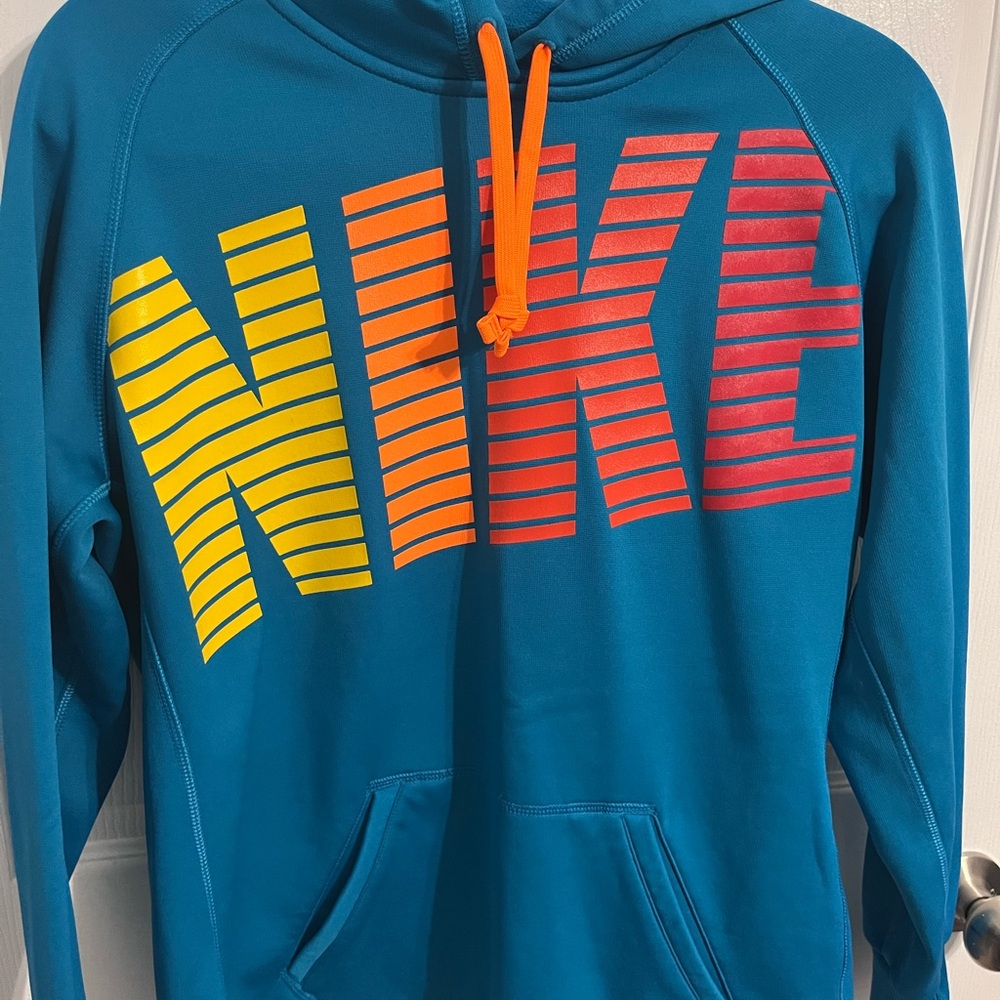 Nike Teal Hoodie with Vibrant Logo